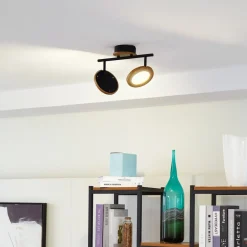 LED-spotlight Manel, træ, 37 cm lang, 2 lyskilder^Lindby New