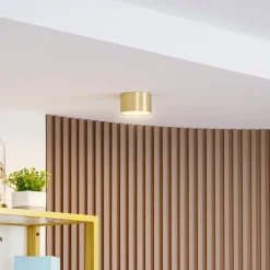 Lindby LED-spotlight Nivoria, Ø11 cm, 9 W, guldfarvet, metal