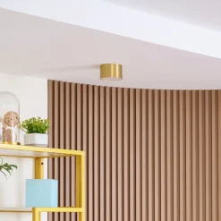 Lindby LED-spotlight Nivoria, Ø11 cm, 9 W, guldfarvet, metal