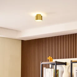 Lindby Gang|Loftlamper>LED-spotlight Nivoria, 11 x 9 cm, guldfarvet, metal