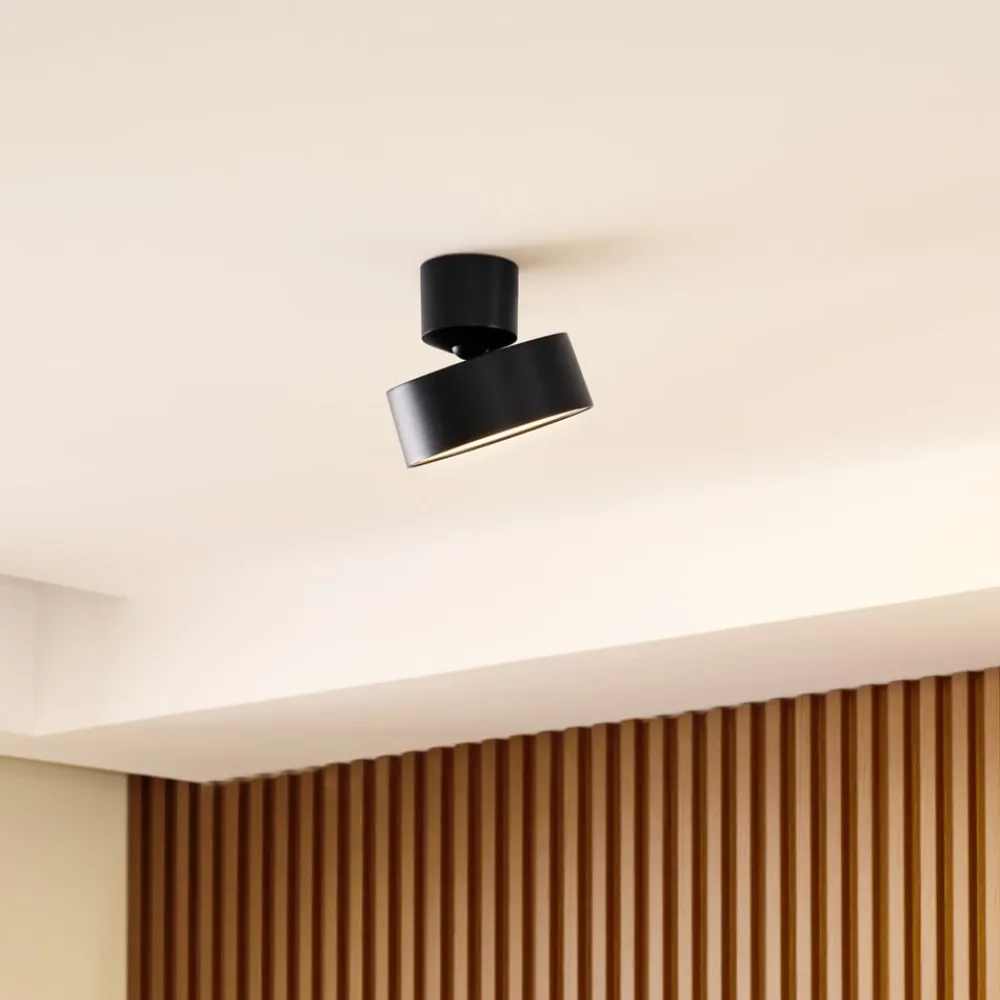 LED-spotlight Nivoria, Ø 14 cm, sort, drejelig^Lindby Online