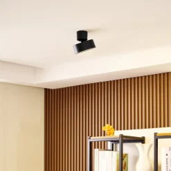 LED-spotlight Nivoria, Ø 14 cm, sort, drejelig^Lindby Online