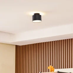 Lindby Gang|Loftlamper>LED-spotlight Nivoria, 11 x 9 cm, sort, metal