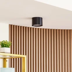 LED-spotlight Nivoria, Ø 12 cm, 15 W, sort, metal^Lindby Discount