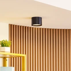 LED-spotlight Nivoria, Ø 12 cm, 15 W, sort, metal^Lindby Discount