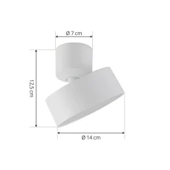 LED-spotlight Nivoria, Ø 14 cm, hvid, drejelig^Lindby Online
