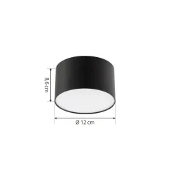 Lindby LED-spotlight Nivoria, 11 x 7 cm, sort, metal