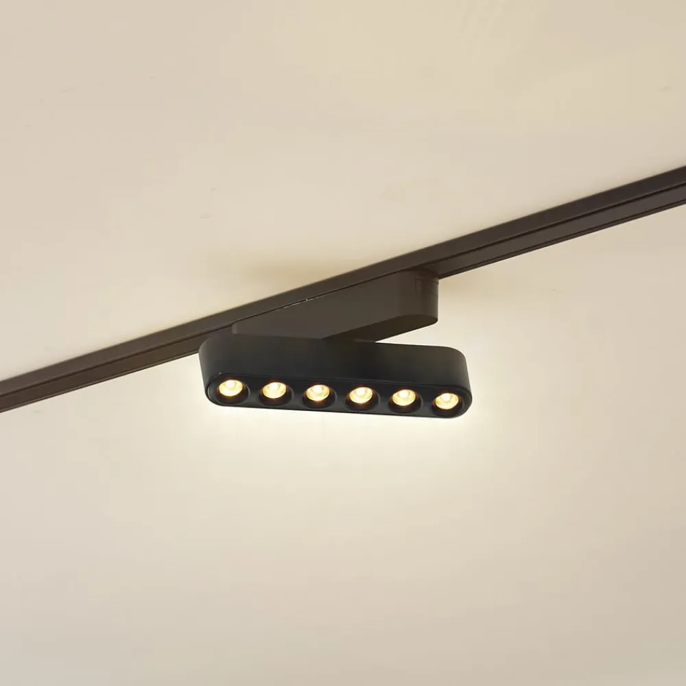 LED-strip 48V Lumaro,sort,6punkter,drejelig,dæmpbar^Lindby New