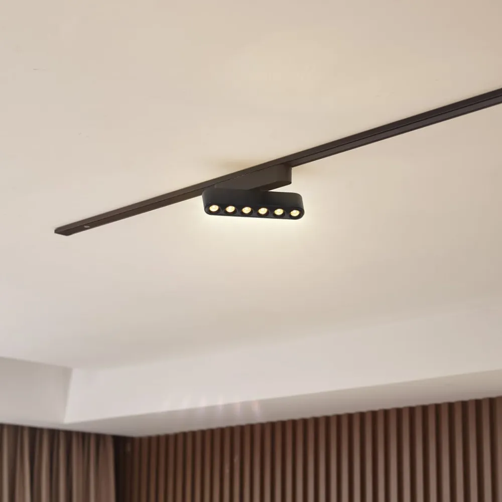 LED-strip 48V Lumaro,sort,6punkter,drejelig,dæmpbar^Lindby New