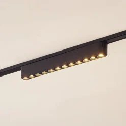 Lindby Skinnesystem>LED-strip 48V Lumaro,sort,12 punkter,2,4cm,dæmpbar