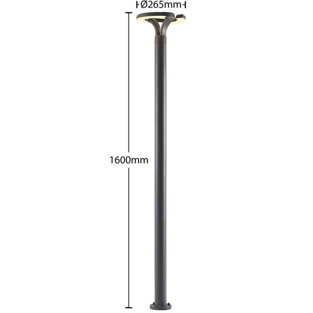 LED-udendørslampe Keily, cirkel, antracit, metal^Lindby Outlet