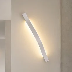 Lindby Gang|Væglamper>LED-væglampe Alvon, sølv, højde 50 cm, metal