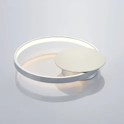 Lindby LED-væglampe Anays, Ø 32 cm, krom/klar, plast