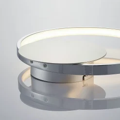 Lindby LED-væglampe Anays, Ø 32 cm, krom/klar, plast