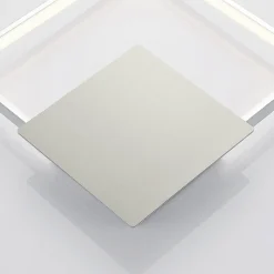 Lindby LED-væglampe Anays, 32 cm x 32 cm, krom/klar