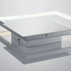 Lindby LED-væglampe Anays, 32 cm x 32 cm, krom/klar