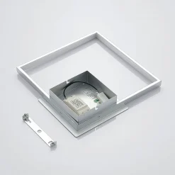 Lindby LED-væglampe Anays, 32 cm x 32 cm, krom/klar