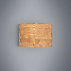 LED-væglampe Benicio, 11 cm, kantet, træ^Lindby Sale