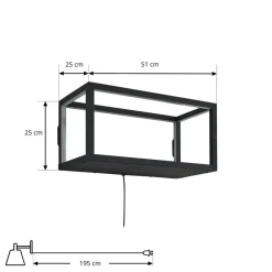 Lindby LED-væglampe Birta, stik, hylde, 51 cm, USB