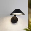 Lindby Terrassebelysning|Væglamper>LED-væglampe Capelo, sort, metal, Ø20cm