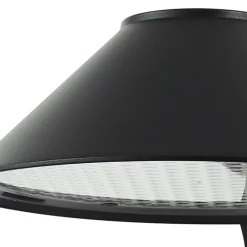 Lindby LED-væglampe Capelo, sort, metal, sensor, Ø20cm