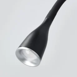 Lindby LED-væglampe Enna, 34 cm, sort, afbryder, USB