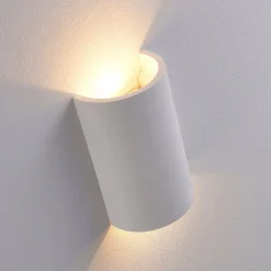 LED-væglampe Jenke, højde 16 cm, hvid, gips^Lindby New