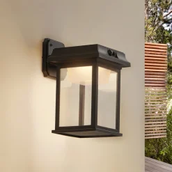 Lindby Solcelle Lampe Med Sensor|Væglampe Med Sensor>LED-væglampe Latarka, højde 27,5 cm, sensor