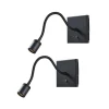 LED-væglampe Mayar, 2 stk, sort, læselampe, 11 cm^Lindby New