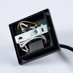 Lindby LED-væglampe Mayar, sort, metal, læselampe, 11cm