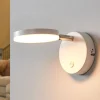 Lindby LED-væglampe Milow, hvid, 9,6 cm høj, afbryder
