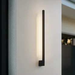 Lindby Terrassebelysning|Væglamper>LED-væglampe Neano, 80 cm, sort, metal, IP54