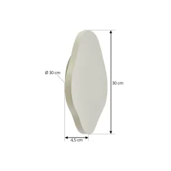 Lindby LED-væglampe Nielson, beige, gips, 30 cm høj