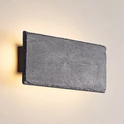 LED-væglampe Peetu, 22 cm lang, skifer, dæmpbar^Lindby Best