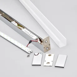 LED-væglampe Philippa, kantet, 89 cm, krom, IP44^Lindby