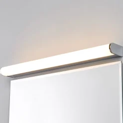 Lindby LED-væglampe Philippa, afrundet, 58 cm, krom, IP44