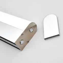 Lindby LED-væglampe Philippa, afrundet, 58 cm, krom, IP44