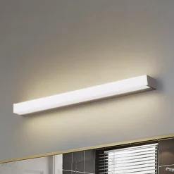 LED-væglampe Philippa, kantet, 59 cm, aluminiumsfarvet, IP44^Lindby Outlet