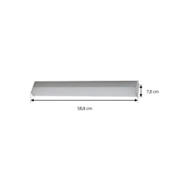 LED-væglampe Philippa, kantet, 59 cm, aluminiumsfarvet, IP44^Lindby Outlet