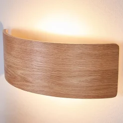 Lindby Pendellamper|Væglamper>LED-væglampe Rafailia, bredde 33 cm, træ, 3.000K