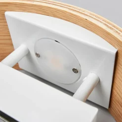 LED-væglampe Rafailia, bredde 23 cm, træ, 3.000 K^Lindby New