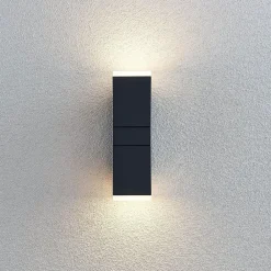 LED-væglampe Sally, 22 cm, antracit, IP54^Lindby New