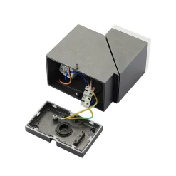 Lindby LED-væglampe Sally, 15 cm, antracit, IP54, sensor