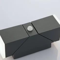 Lindby LED-væglampe Sally, 22 cm, antracit, IP54, sensor