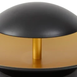 Lindby LED-væglampe Tiama, metal, sort/guld, Ø 20 cm