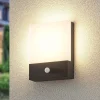 Lindby Væglampe Med Sensor|Terrassebelysning>LED-væglampe Vanira, antracit, aluminium, sensor, IP54