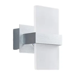 Lindby LED-væglampe Yorick, 18 cm, aluminium/hvid med afbryder