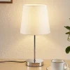 Lindby Bordlamper>Leza bordlampe, krom, hvid skærm