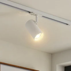 Lindby Linaro skinnespot, GU10, Ø 6 cm, hvid, 1-faset