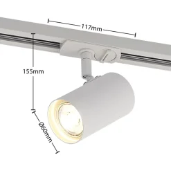 Lindby Linaro skinnespot, GU10, Ø 6 cm, hvid, 1-faset